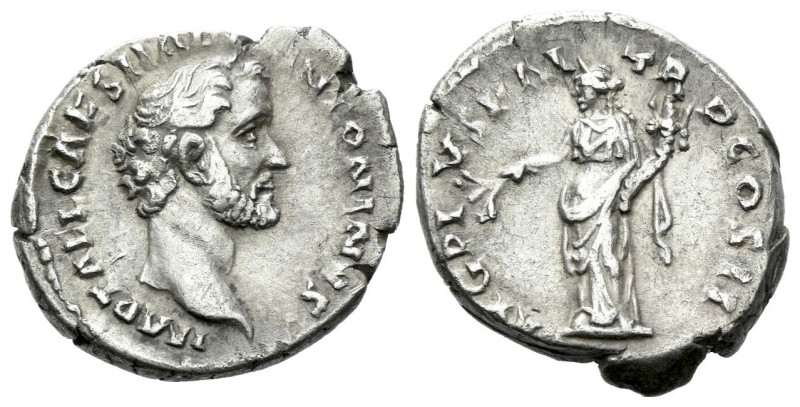 Antoninus Pius, 138-161 Denarius Rome 159-160, AR 18.00 mm., 3.60 g.
Bare head ...