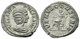 Julia Domna, wife of Septimius Severus Denarius Rome circa 211-217, AR 19.00 mm., 3.17 g.
Draped bust r. Rev. Venus seated l., extending r. hand and ...