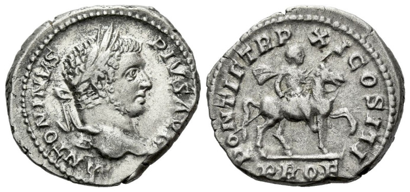 Caracalla, 198-217 Denarius Rome 208, AR 20.00 mm., 3.60 g.
Laureate head r. Re...