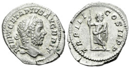 Geta, 209-212 Denarius Roma circa 209-212, AR 19.00 mm., 2.95 g.
Laureate head r. rev. Janus standing; holding sceptre and thunderbolt. RIC 79. C 197...