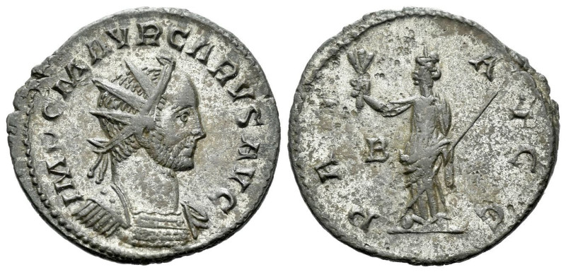 Carus, 282-283 Antoninianus Lugdunum 282-283, billon 21.00 mm., 3.55 g.
Radiate...