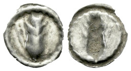 Lucania, Metapontum Hemiobol circa 540-510 BC., AR 9.00 mm., 0.08 g.
Ear of barley with six grains. Rev. Incuse ear of barley with six grains. Noe Cl...