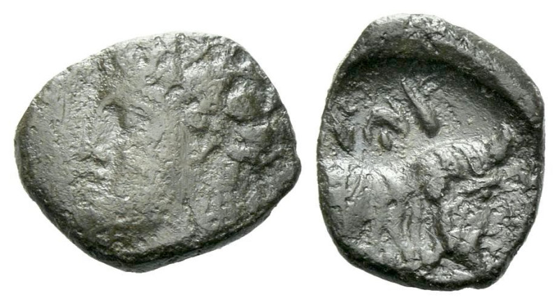 Sicily, Panormos as Ziz Litra circa 405-380, AR 9.00 mm., 0.65 g.
Horned male h...