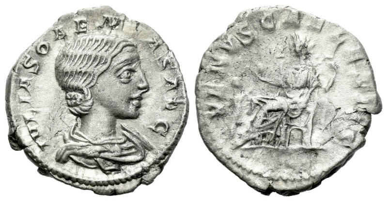 Julia Soemias, mother of Elagabalus Denarius Rome circa 219-220, AR 19.00 mm., 2...