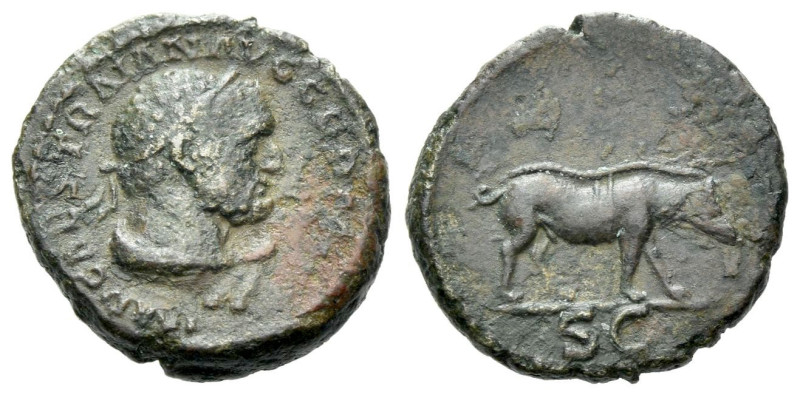 Trajan, 98-117 Quadrans Rome 98-117, Æ 15.00 mm., 2.50 g.
Diademed bust of Herc...