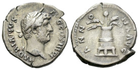 Hadrian, 117-138 Denarius Rome circa 134-138, AR 18.00 mm., 3.20 g.
Laureate head r. Rev. Modius with corn-ears and poppy. C 170. RIC 230a.

Old ca...