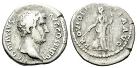 Hadrian, 117-138 Denarius Rome circa 137-138, AR 17.00 mm., 3.38 g.
Laureate head r. Rev. Providentia leaning on column l., holding baton and sceptre...