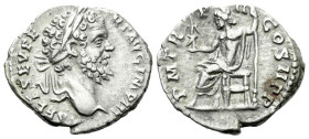 Septimius Severus, 193-211 Denarius Rome 194, AR 18.00 mm., 2.93 g.
Laureate head r. Rev. Jupiter seated l., holding sceptre and Victory. C 380. RIC ...