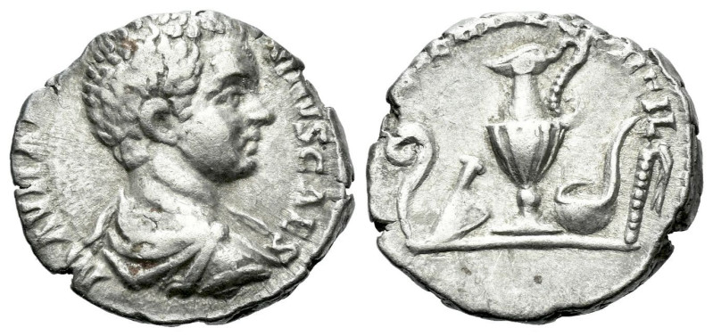 Caracalla caesar, 196-198 Denarius Rome circa 196-198, AR 17.00 mm., 3.22 g.
Ba...