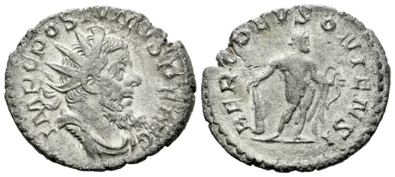 Postumus, 259-268 Antoninianus Treveri 261, AR 22.00 mm., 3.22 g.
Radiate, drap...