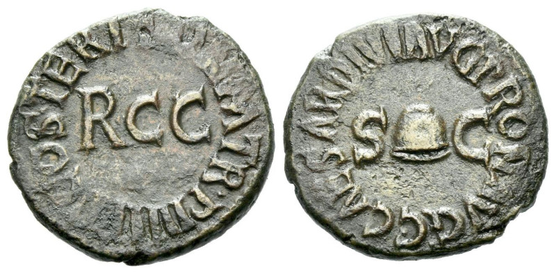 Gaius, 37-41 Quadrans Rome circa 40-41, Æ 18.00 mm., 3.13 g.
Legend around pile...