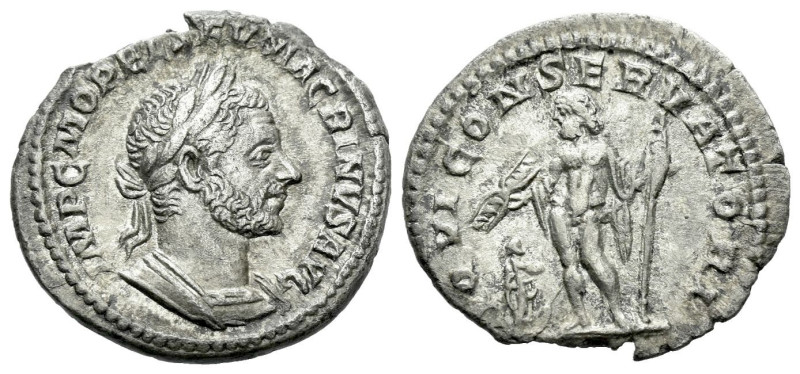 Macrinus, 217-218 Denarius Rome circa 217-218, AR 18.00 mm., 2.29 g.
Laureate a...