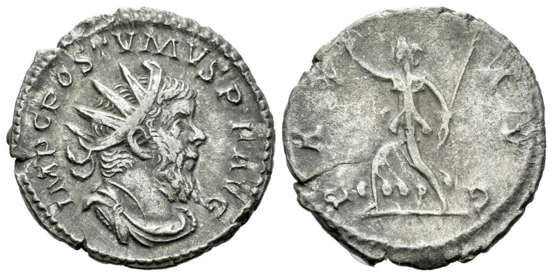 Postumus, 259-268 Antoninianus Treveri 268, AR 21.00 mm., 3.15 g.
Radiate, drap...