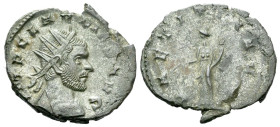 Claudius II Gothicus, 268-270 Antoninianus Siscia 268-269, billon 20.00 mm., 2.69 g.
Radiate and draped bust r. Rev. Laetitia standing facing, head t...
