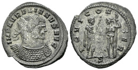 Aurelian, 270-275 Antoninianus Rome 272, billon 23.00 mm., 2.83 g.
Radiate, draped and cuirassed bust r. Rev. Jupiter standing l., holding sceptre an...