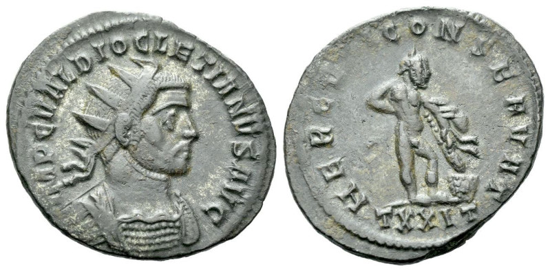 Diocletian, 284-305 Antoninianus Ticinum 288, billon 21.00 mm., 3.47 g.
Radiate...