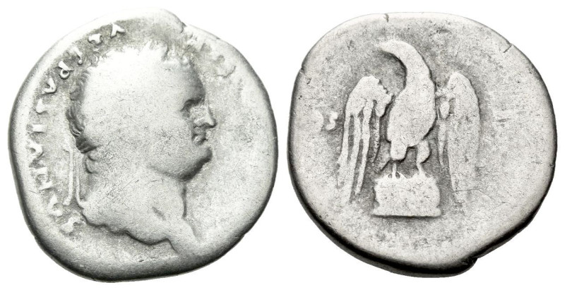 Titus caesar, 69-79 Denarius Rome 76, AR 18.00 mm., 3.03 g.
Laureate head r. Re...