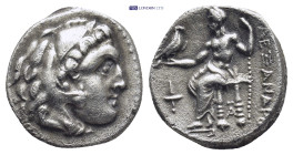 Kingdom of Macedon, Philip III Arrhidaios AR Drachm. (15mm, 3.9 g) Struck under Menander or Kleitos, in the name and types of Alexander III. Sardes, c...