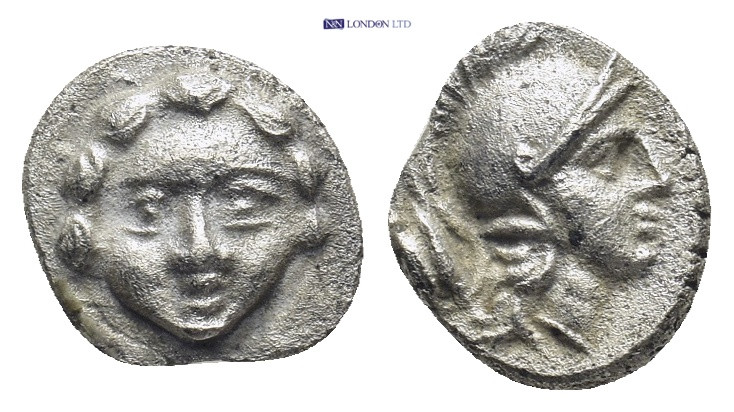 Pisidia. Selge circa 350-300 BC. Obol AR (10mm, 0,93 g) Gorgoneion / Head of Ath...