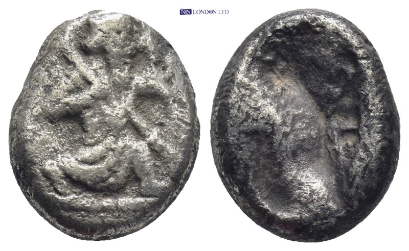 Achaemenid Kings, c. 485-420 BC. AR Siglos (16mm, 5.2 g). King or hero r., in kn...