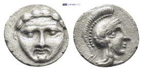 PISIDIA.Selge.Circa 350-300 BC.AR obol. (10mm, 0.73 g) head of Gorgoneion/head of Athena.