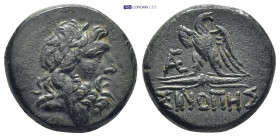 Greek PAPHLAGONIA. Sinope. (Circa 95-90 or 80-70 BC). Struck under Mithradates VI Eupator. AE. (20mm, 7.9 g) Obv: Laureate head of Zeus right. Rev: ΣΙ...