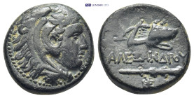 KINGS OF MACEDON. Alexander III 'the Great' (Circa 336-323 BC). Uncertain mint in Western Asia Minor. AE Unit (18mm 6.33 g) Obv: Head of Herakles righ...