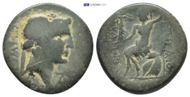 Bithynia, Nikomedia Æ (28mm, 6.84 g). Dated CY 224 = 60/59 BC. C. Papirios Carbo, proconsul. Wreathed head of Dionysos to right, NIKAIEΩN behind; mono...