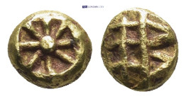 Ionia. Uncertain mint 625-600 BC. Lydo-Milesian standard 1/24 Stater EL (7mm., 0,59 g). Quadripartite incuse square punch with a pellet in the center ...