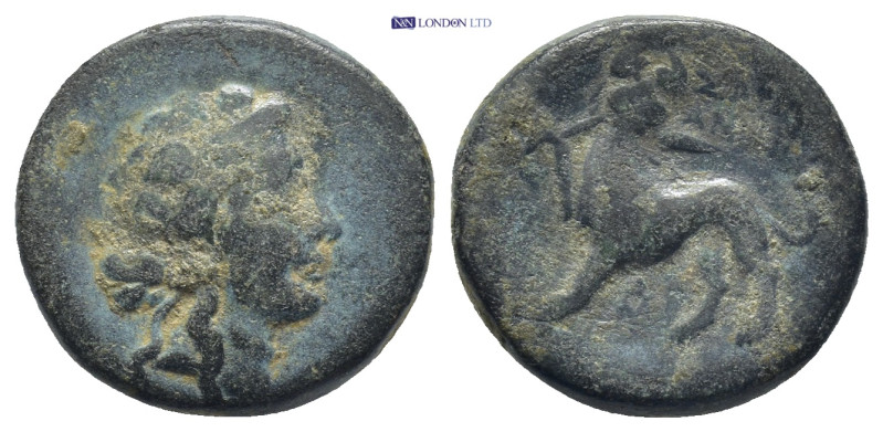 LYDIA, Sardes. (2nd-1st centuries BC). AE. (17mm, 4.83 g) Head of Dionysos, righ...