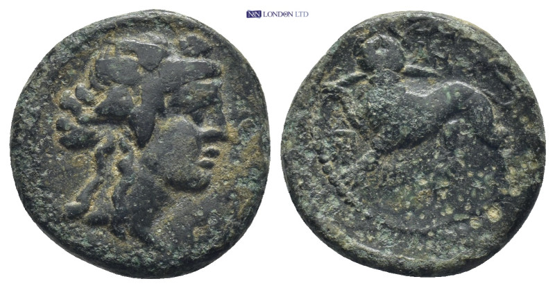 LYDIA, Sardes. (2nd-1st centuries BC). AE. (18mm, 4.58 g) Head of Dionysos, righ...