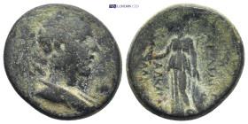 LYDIA.Sardes.(Circa 133-14).Ae. (21mm, 8.4 g) Obv : Draped bust of Artemis right, with bow and quiver over shoulder. Rev: Athena standing left, holdin...