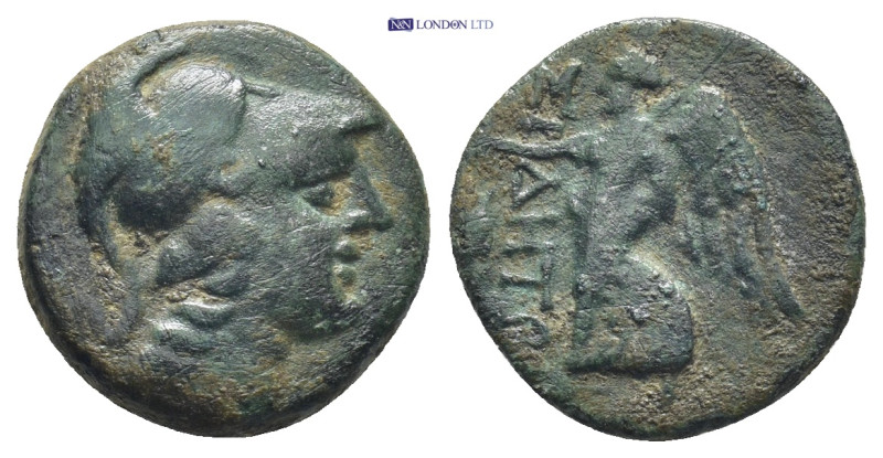 PAMPHYLIA. Side. Ae (15mm, 2.9 g) (3rd/2nd centuries BC). Obv: Helmeted head of ...