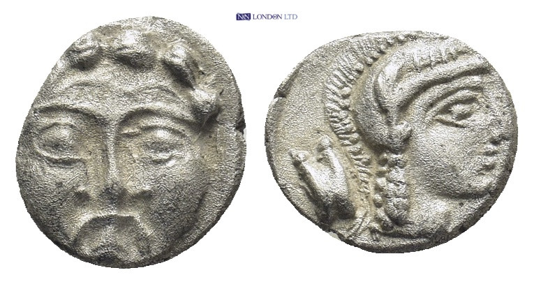 Pisidia. Selge circa 350-300 BC. Obol AR (10mm, 0.94 g) Gorgoneion / Head of Ath...