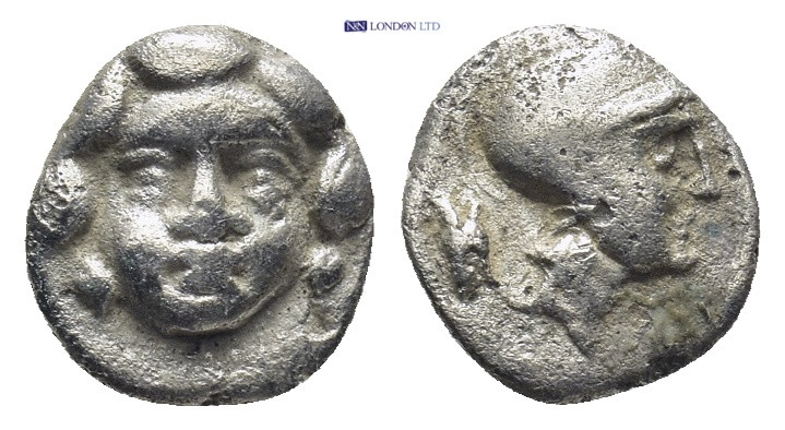 Pisidia. Selge circa 350-300 BC. Obol AR (11mm, 0,94 g) Gorgoneion / Head of Ath...