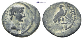 PHRYGIA. Amorium. Augustus (27 BC-AD 14). Ae. (22mm, 5.3 g )Obv: CEBACTOC. Bare head right. Rev: AΛEΞANΔPOC AMOPIANWN. Eagle standing right on thunder...