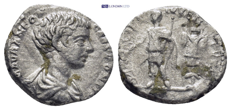 Caracalla (Caesar, 196-198) AR Denarius (17mm, 2.6 g) Rome, 196-197. Obv: M AVR ...