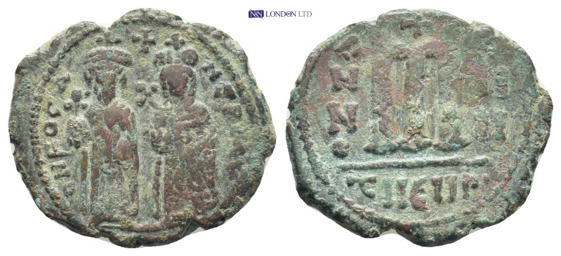 Phocas. 602-610. Æ follis. (28mm, 10.3 g). Theoupolis (Antioch) Mint. Phocas and...