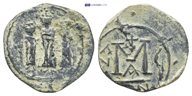 Heraclius and Heraclius Constantine, AE Follis. (24mm, 5.4 g) Constantinople. 61...