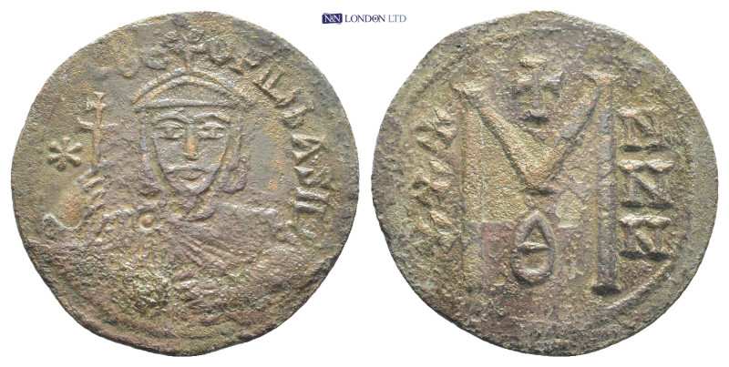 Theophilus Æ Nummus. (28mm, 6.9 g) Constantinople, AD 829-831. ΘΕΟFΙL' BASIL', b...