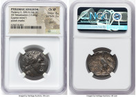PTOLEMAIC EGYPT. Ptolemy II Philadelphus (285/4-246 BC). AR stater or tetradrachm (25mm, 13.63 gm, 12h). NGC Choice XF 4/5 - 2/5, graffito, punch mark...