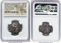 PTOLEMAIC EGYPT. Ptolemy II Philadelphus (285/4-246 BC). AR stater or tetradrachm (25mm, 13.91 gm, 12h). NGC XF 4/5 - 2/5, countermark. Sidon, ca. 274...