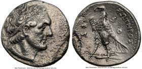 PTOLEMAIC EGYPT. Ptolemy II Philadelphus (285/4-246 BC). AR stater or tetradrachm (26mm, 12h). NGC VF brushed, graffito. Ake-Ptolemais, dated Regnal Y...