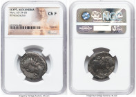 EGYPT. Alexandria. Nero (AD 54-68). BI tetradrachm (26mm, 12h). NGC Choice Fine. Dated Regnal Year 14 (AD 67/8), ΝΕΡΩ ΚΛΑΥ ΚΑΙΣ ΣΕΒ ΓΕΡ ΑΥ, radiate bu...