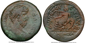 EGYPT. Alexandria. Aelius Caesar (AD 136-138). AE drachm (33mm, 25.09 gm, 11h). NGC VF 4/5 - 4/5. Dated 2nd consulship (AD 137). Λ AIΛIOC-KAICAP, bare...