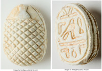ANTIQUITIES. Egypt. Anonymous (ca. a 1650-1550 BC). Steatite scarab seal (15mm x 10mm x 7mm, 0.84 gm). As made, pierced for mounting. 2nd Intermediate...
