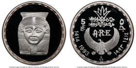 Arab Republic silver Proof "Amulet of Hathor" 5 Pounds AH 1414 (1993) PR69 Deep Cameo PCGS, KM744. HID09801242017 © 2024 Heritage Auctions | All Right...