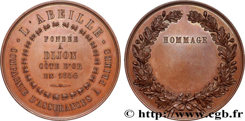 INSURANCES
Type : Médaille, L’Abeille, Hommage 
Date : n.d. 
Metal : copper 
Dia...