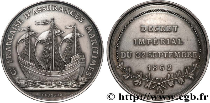 INSURANCES
Type : Médaille, Compagnie d’assurances maritimes 
Date : 1862 
Metal...