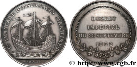 INSURANCES
Type : Médaille, Compagnie d’assurances maritimes 
Date : 1862 
Metal : silver 
Diameter : 45  mm
Engraver : CHABAUD Louis-Félix (1824-1902...